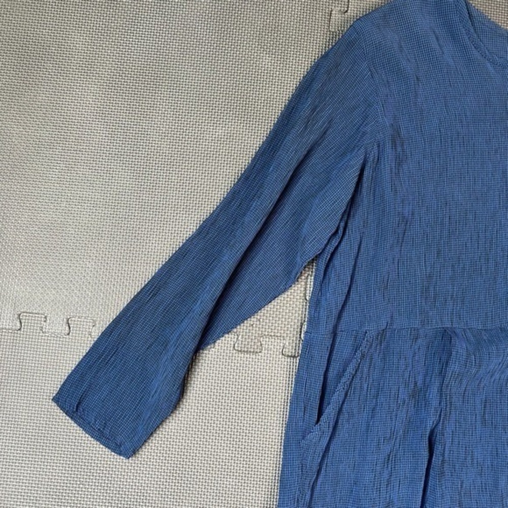 FLAX Tunic Top Blouse Womens M Medium Lagenlook Loose Fit Coastal Artsy Dress - Picture 4 of 12
